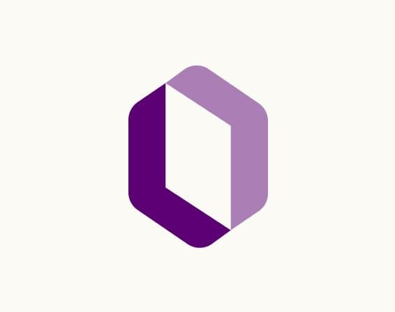Osborne's purple diamond logo against a cream colored background