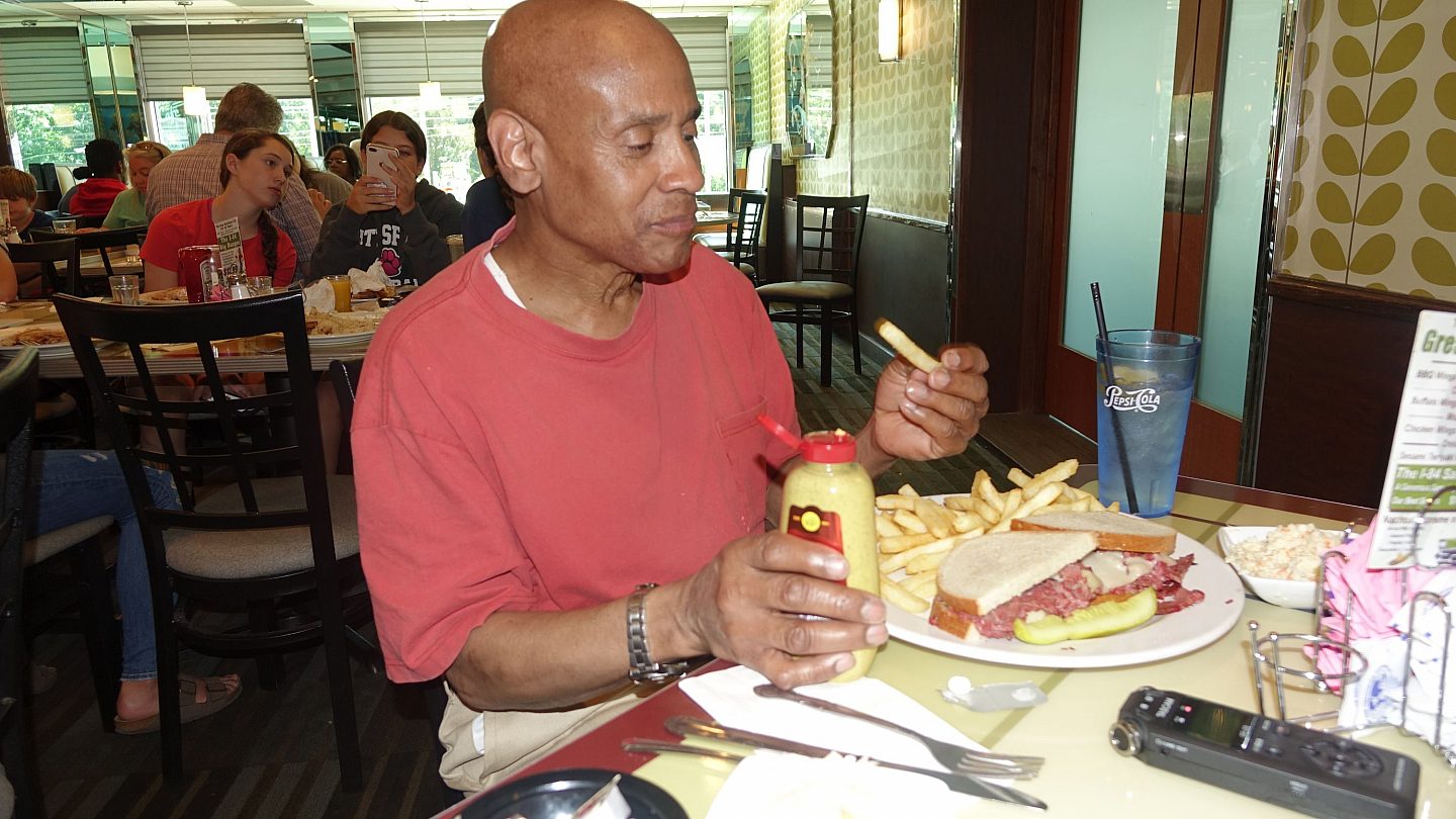 William trying the French Fries at the I-87 Diner