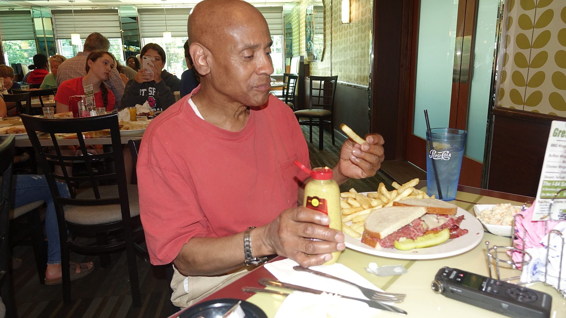 William trying the French Fries at the I-87 Diner